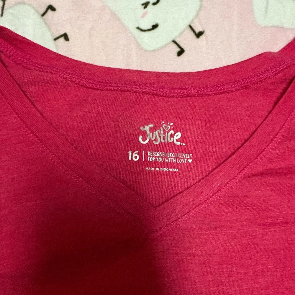 Girls Justice Hot Pink Long Sleeve Shirt